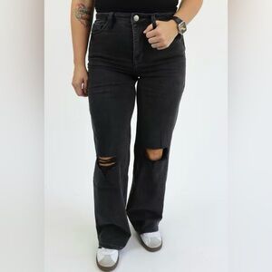 Tummy Control Wide Leg Denim Jeans by RFM